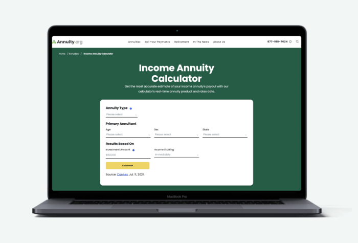 Lifetime annuity calculator